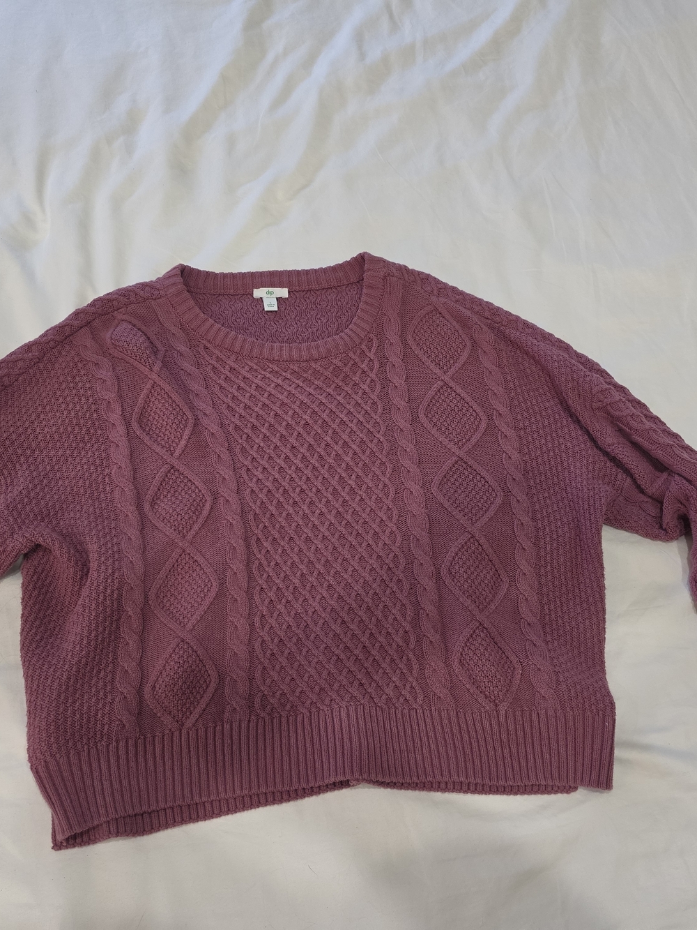 Women's Cable Knit Sweater - Mauve